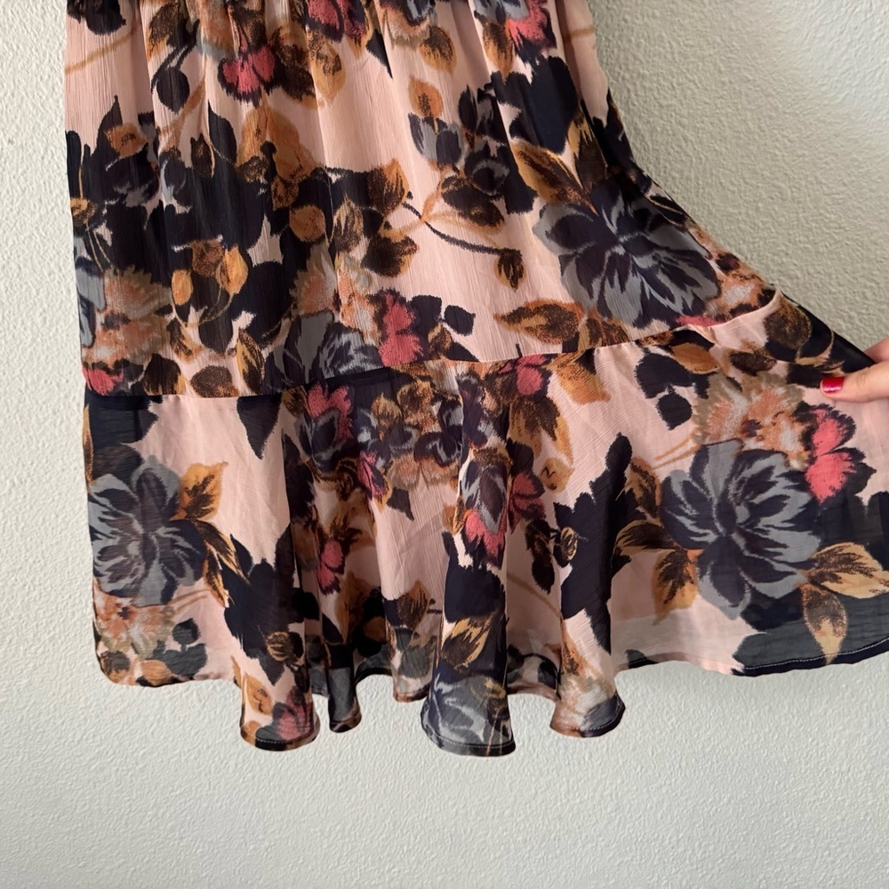 Maurices Vibrant Floral Tie Front Sundress Small Ruffled Boho Playful Breezy - Picture 7 of 16